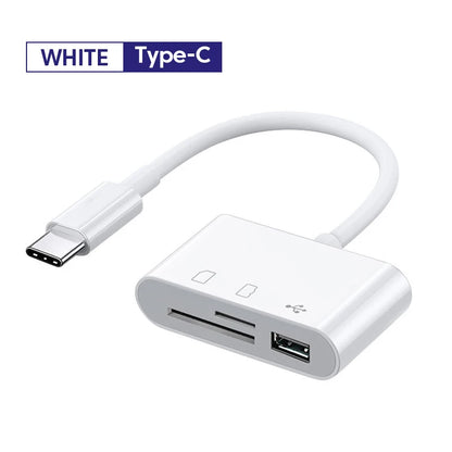 3-In-1 Card Reader Adapter Type C to SD TF Memory Card Reader USB Type C OTG Converter for Huawei Samsung Xiomi Phone Tablet