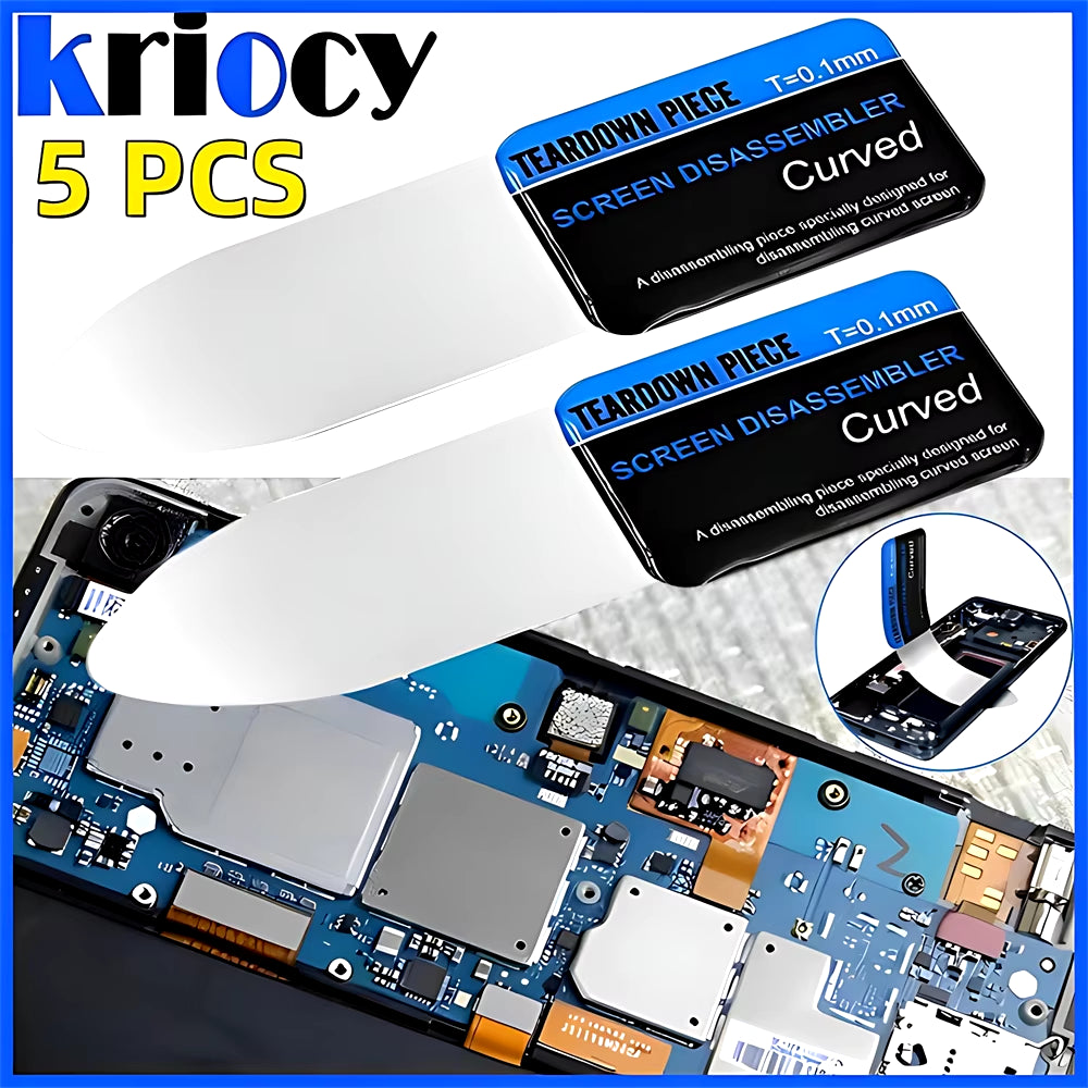 1-5Pcs Mobile Phone Curved LCD Screen Spudger Opening Pry Card Tools Ultra Thin Flexible Mobile Phone Disassemble Steel Metal