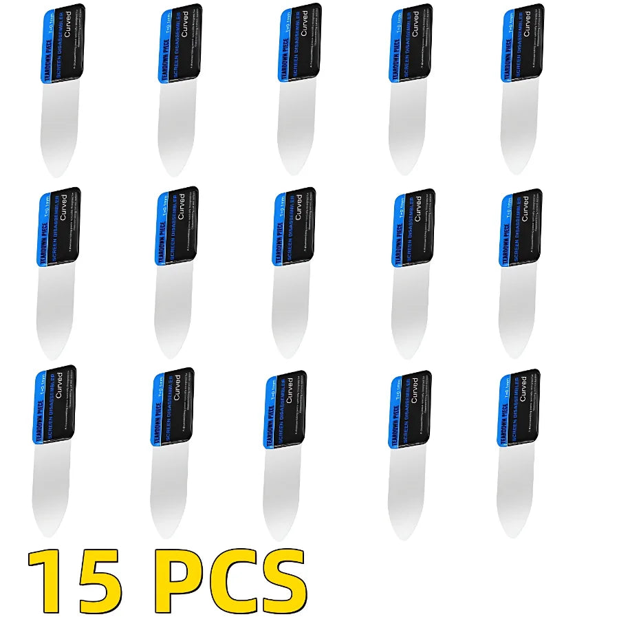 1-5Pcs Mobile Phone Curved LCD Screen Spudger Opening Pry Card Tools Ultra Thin Flexible Mobile Phone Disassemble Steel Metal