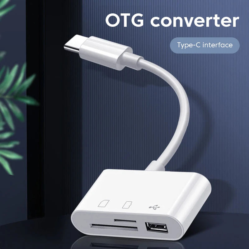 3-In-1 Card Reader Adapter Type C to SD TF Memory Card Reader USB Type C OTG Converter for Huawei Samsung Xiomi Phone Tablet