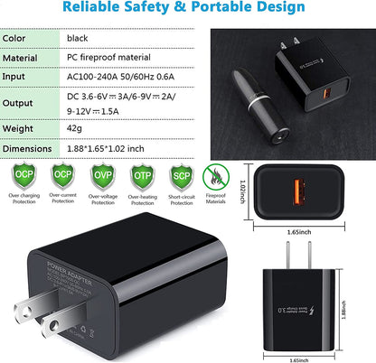 Type C Charger Fast Charger for Samsung Galaxy S25 S24 S23 S22 S21 A15 A54 A14 A53 A13,LG Stylo 6 5,Quick Charge 3.0 Car Charger Wall Adapter +3FT 6FT USB C Cable