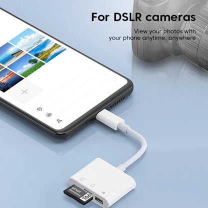 3-In-1 Card Reader Adapter Type C to SD TF Memory Card Reader USB Type C OTG Converter for Huawei Samsung Xiomi Phone Tablet